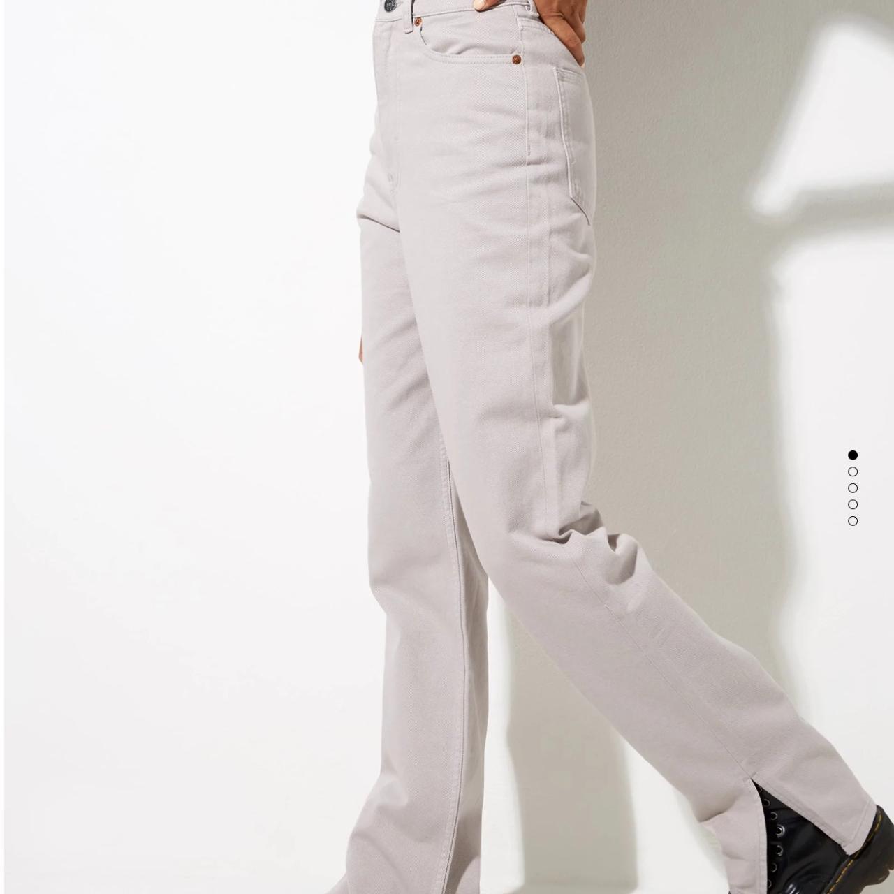 Motel Men's White and Grey Jeans Depop