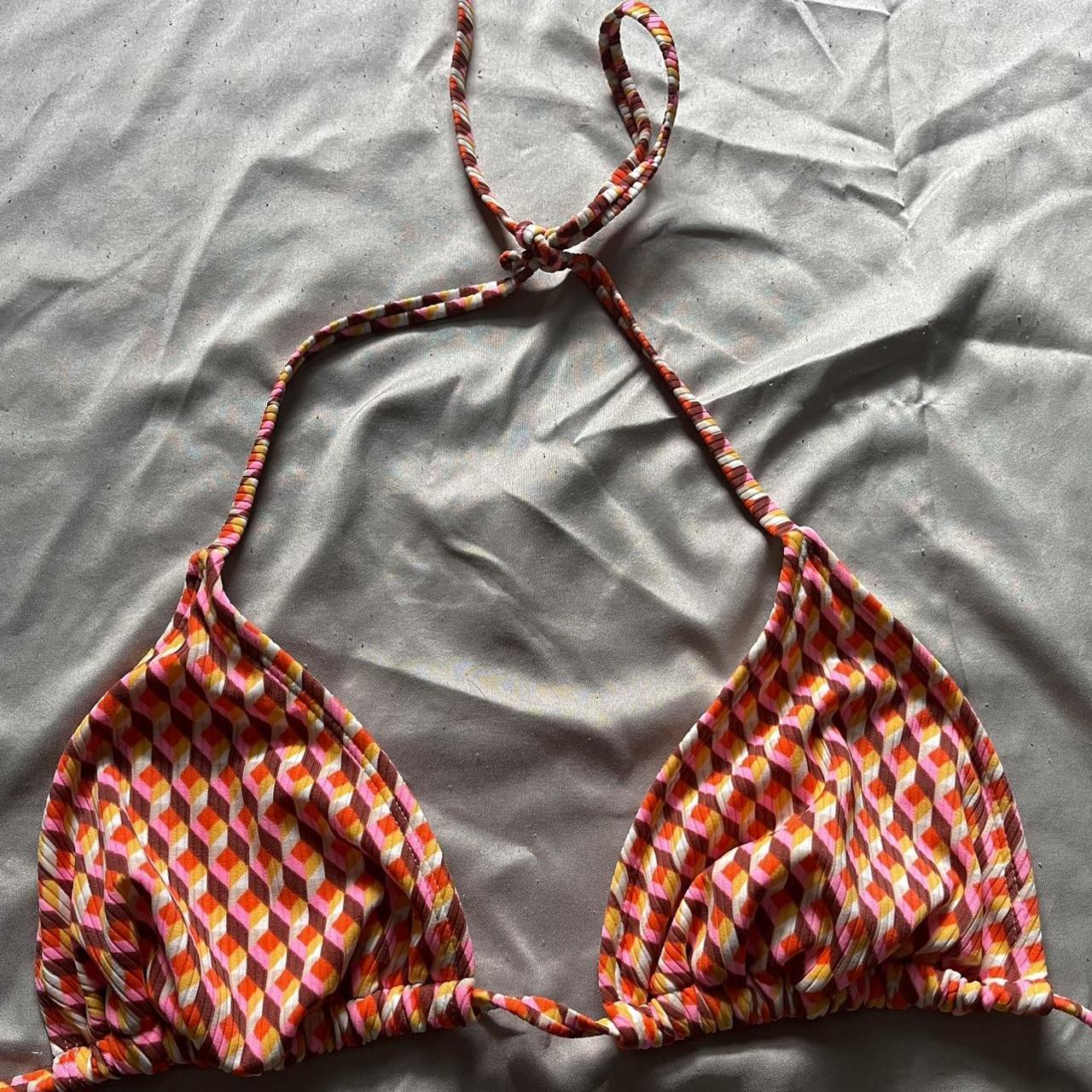 Wild Fable Women's Orange and Pink Bikini-and-tankini-tops | Depop