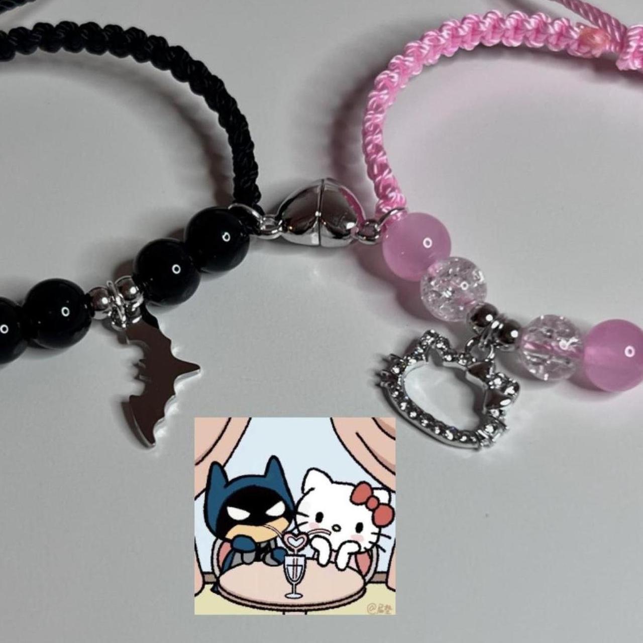 Hello Kitty x Batman couple bracelet with magnetic... - Depop