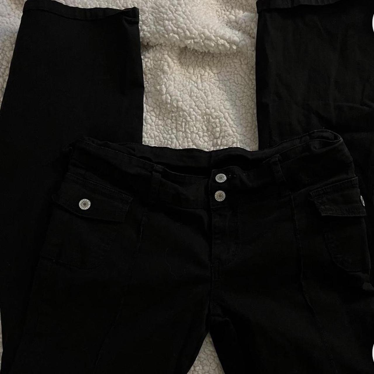 Brandy Melville Black Flare Agatha Pants Low Rise... - Depop