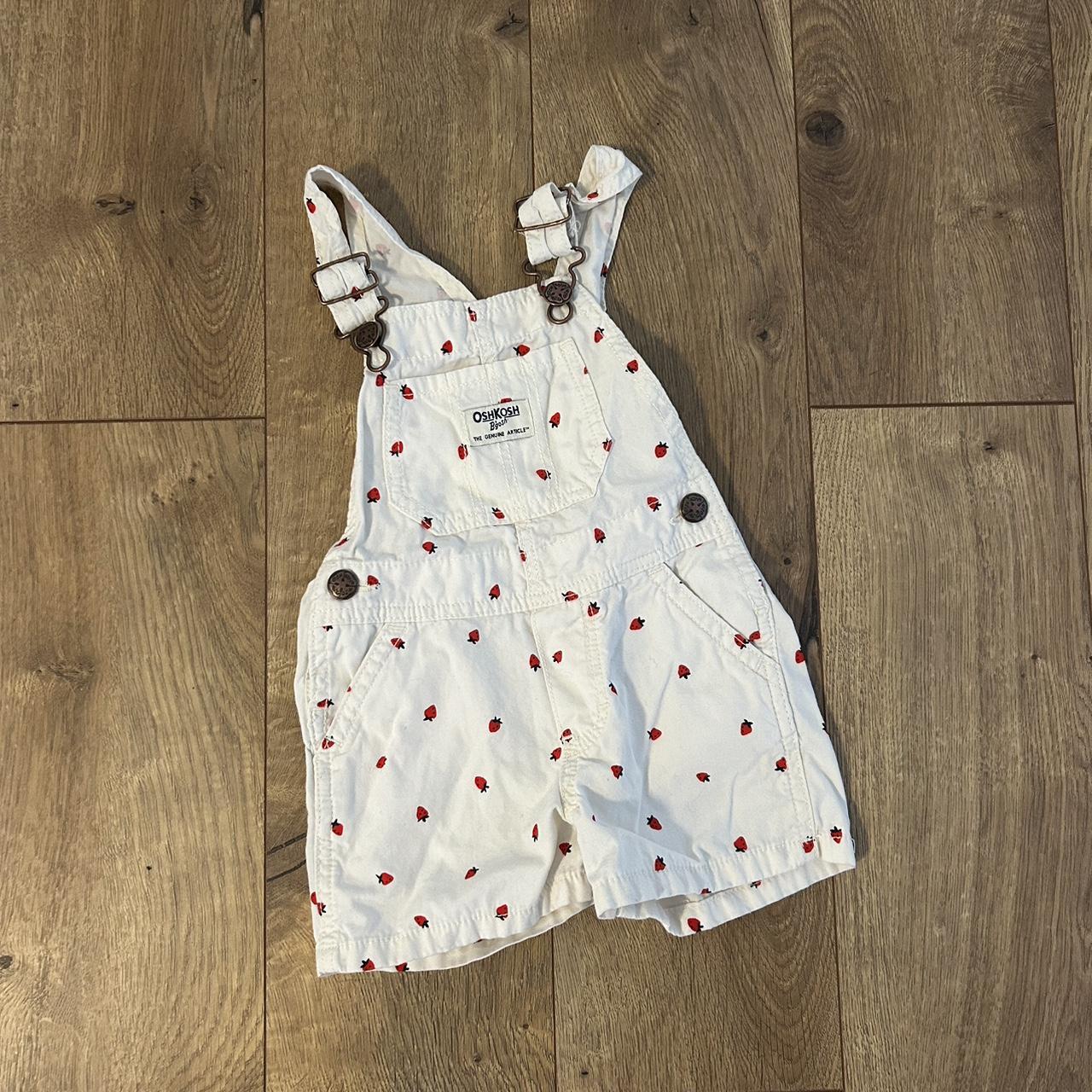 really cute baby overalls shorts white with little... Depop