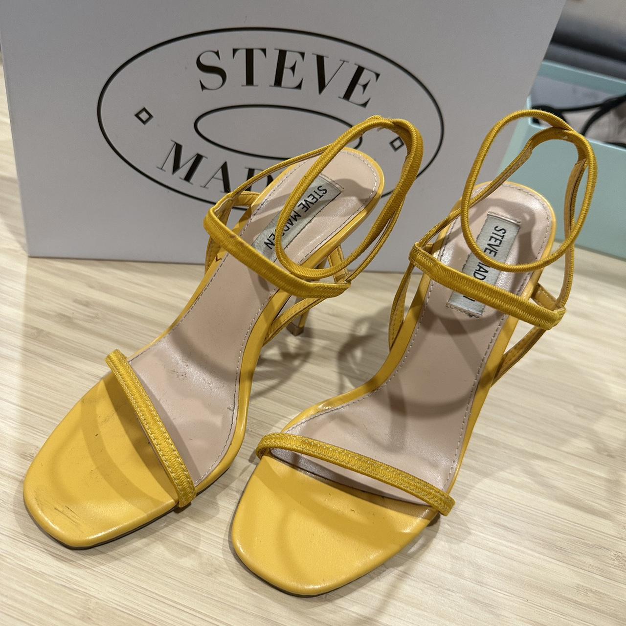 Steve Madden Yellow Heels - worn once - Depop