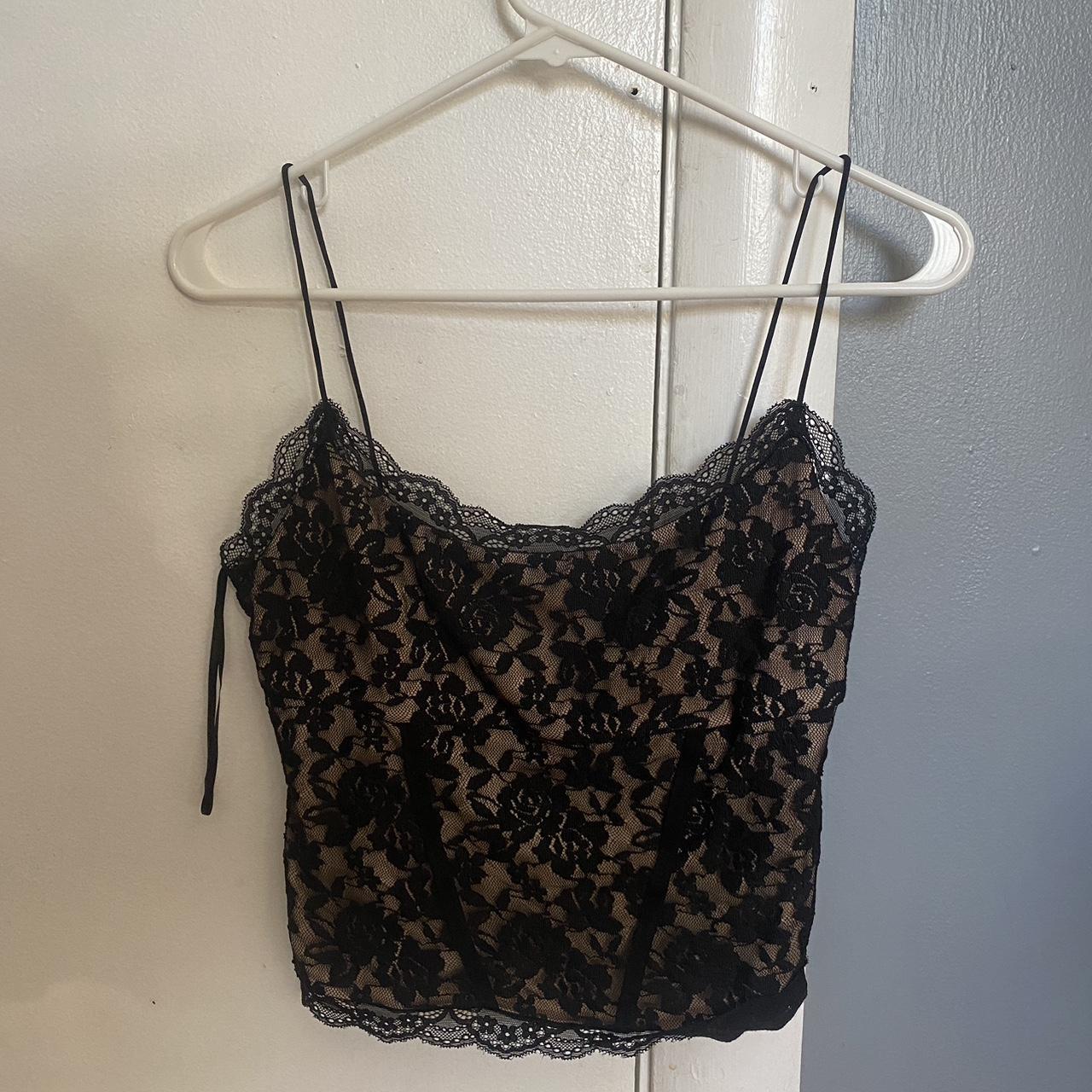 White Fox black lace bustier size L in AU so size M... - Depop