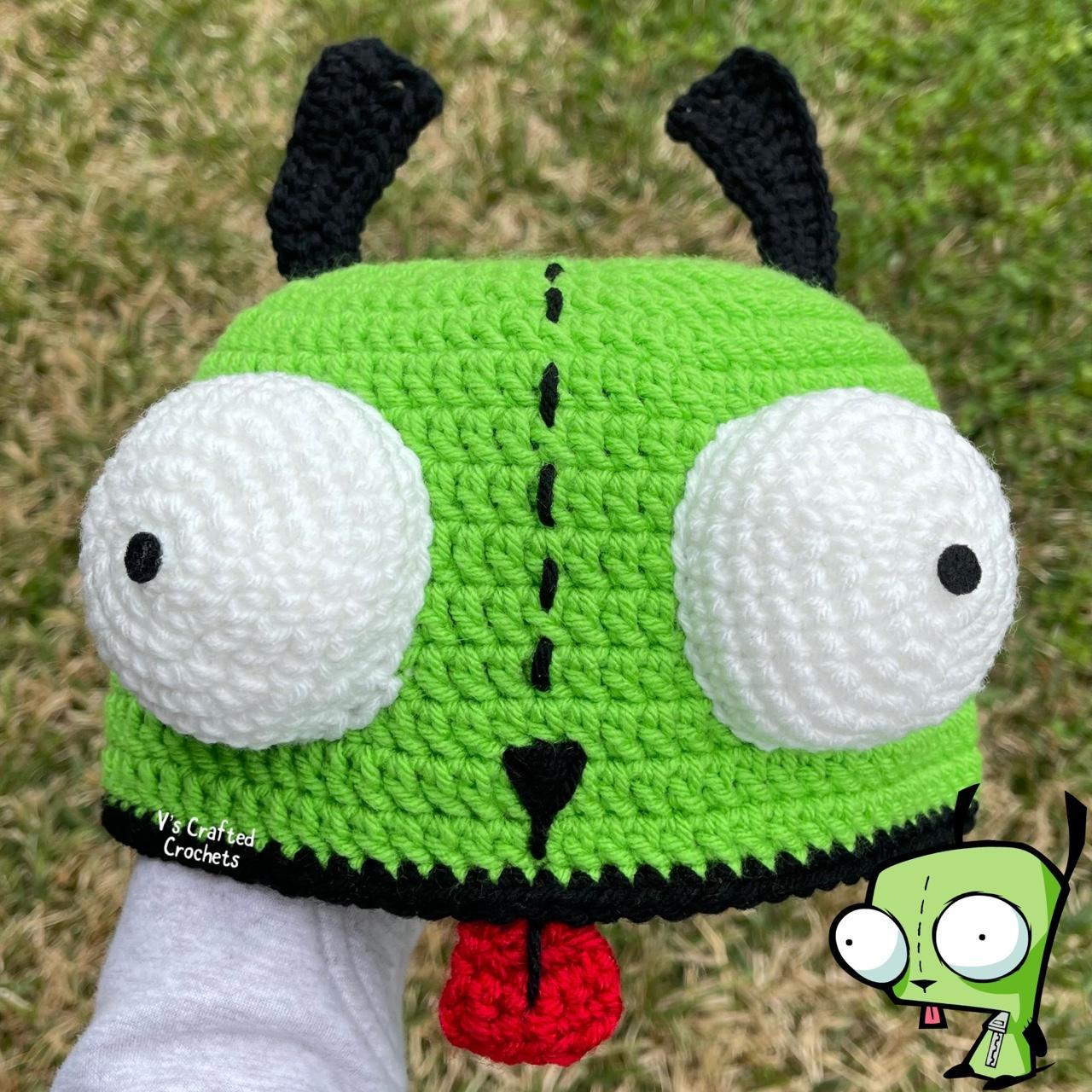 💚Invader Zim Gir inspired crochet bucket... Depop