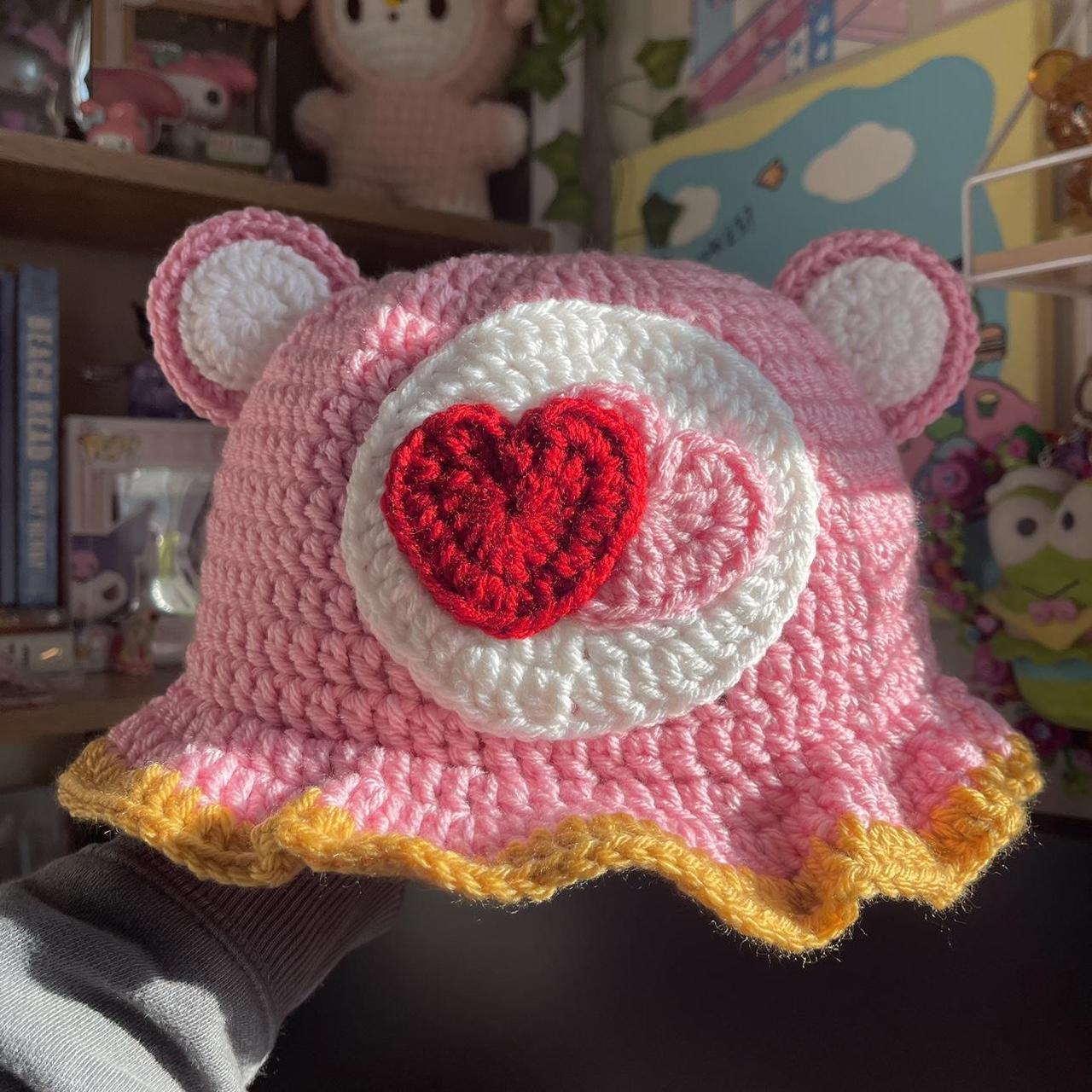 Depop Free People Crochet Bucket Hat Bear Bucket Hat Crochet