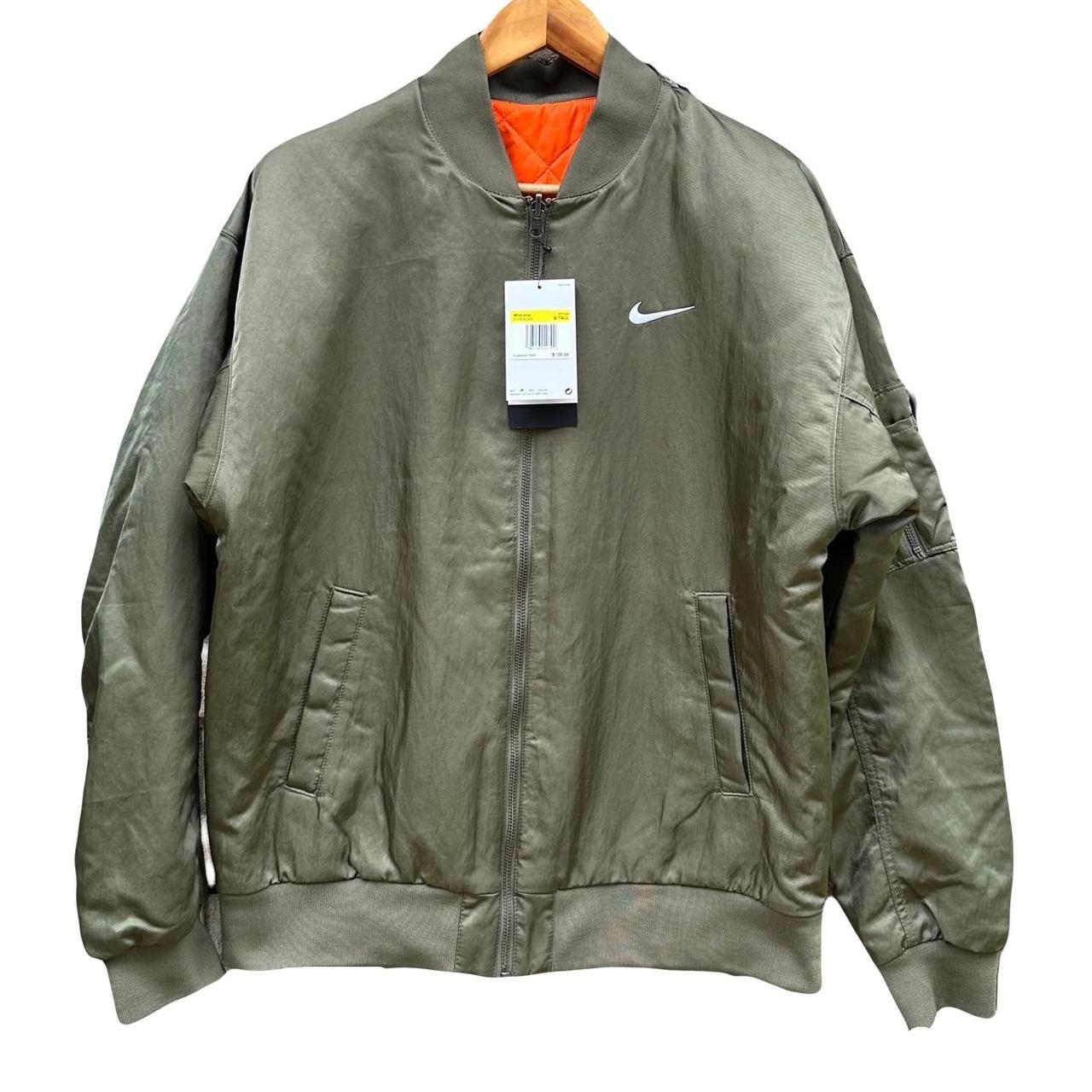 olive green nike windbreaker womens