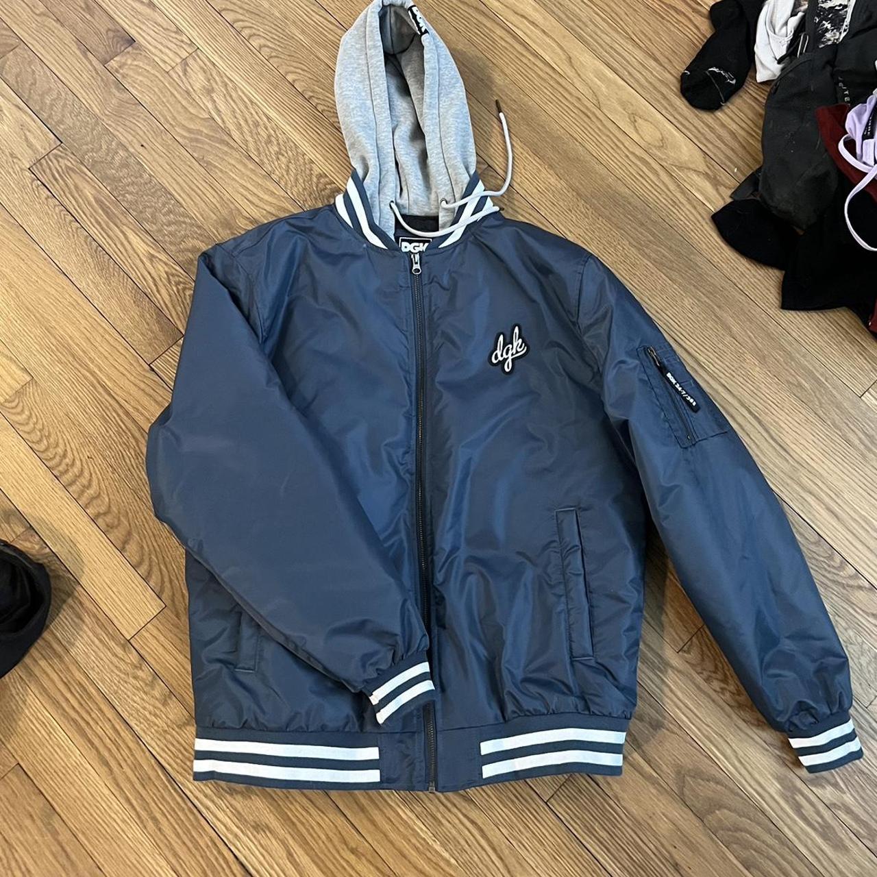 Zumiez Men's Navy and White Jacket Depop