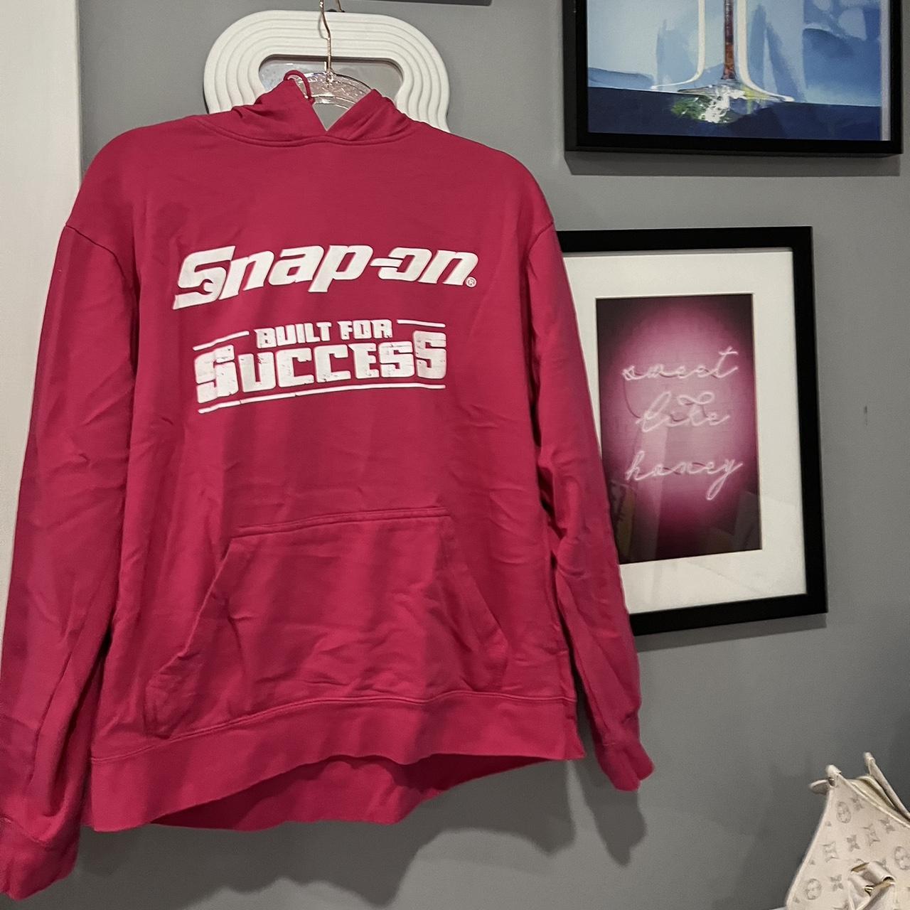 Pink snap on hoodie sale