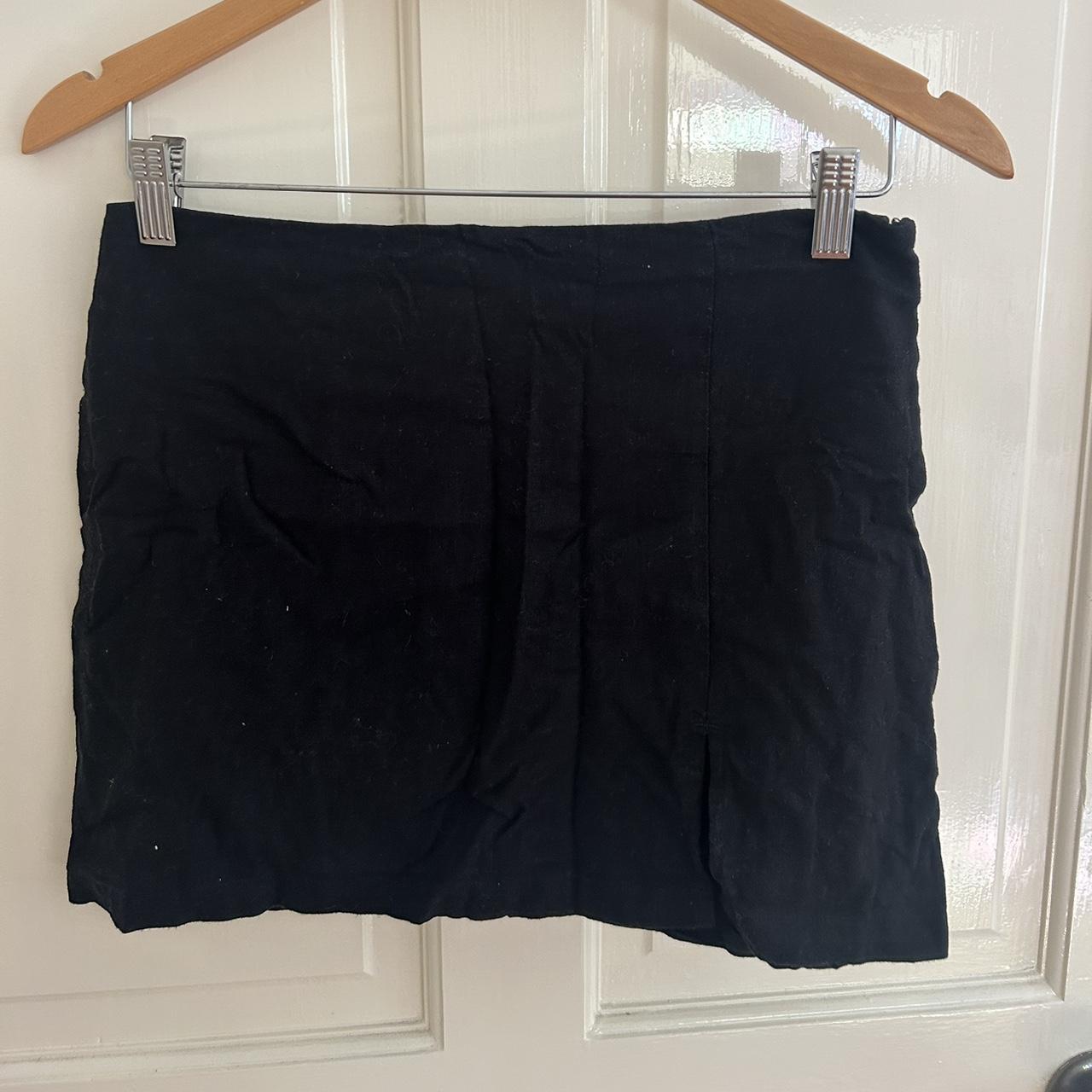 glassons black linen mini skirt s - Depop