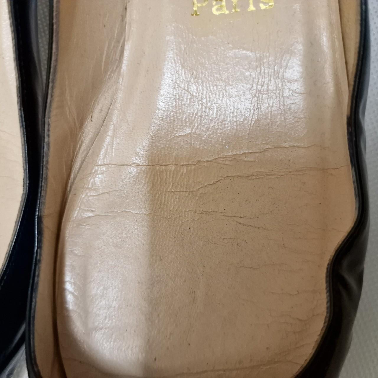 CHRISTIAN LOUBOUTIN Black Patent Leather Peep Toe... - Depop