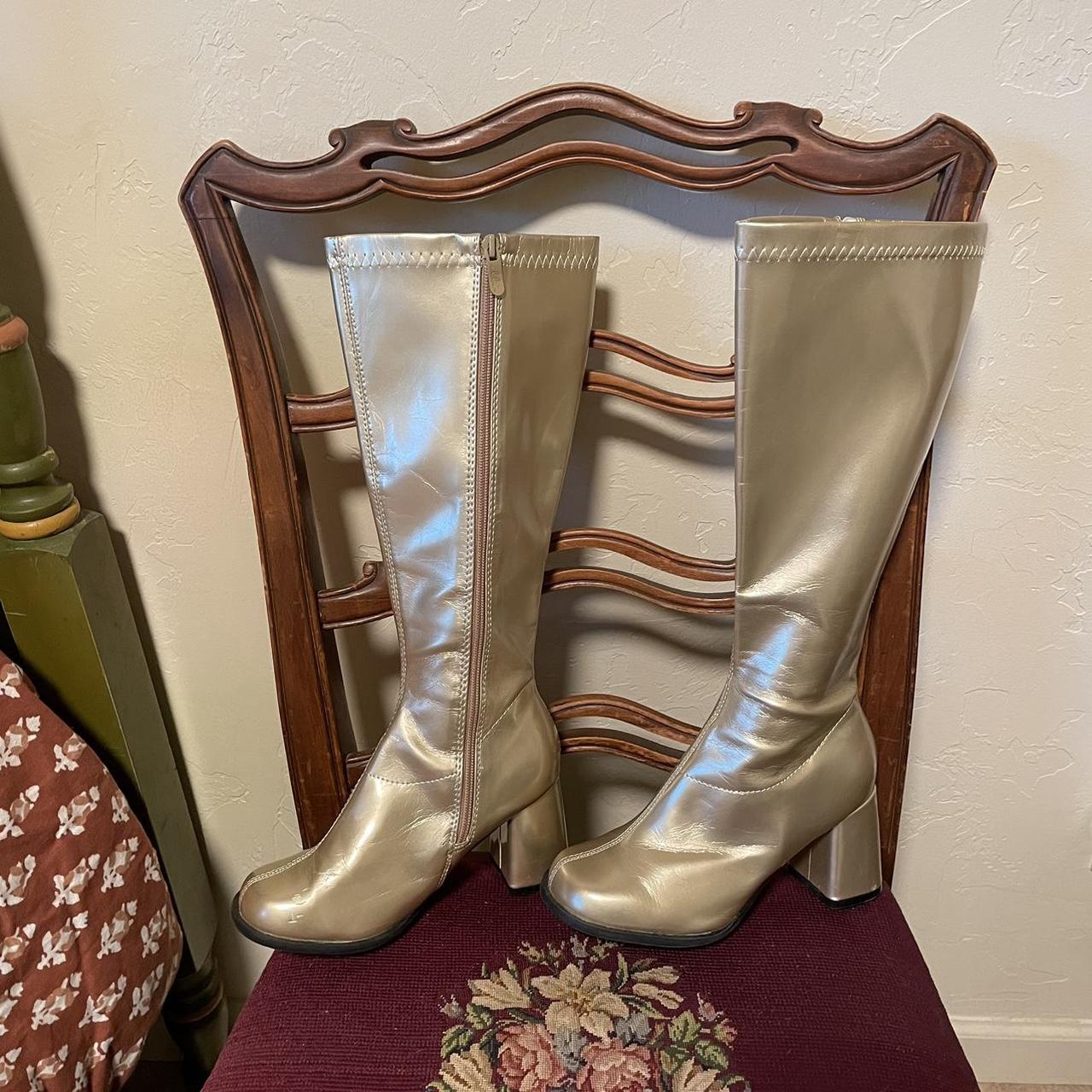 Women's Gold Boots Depop