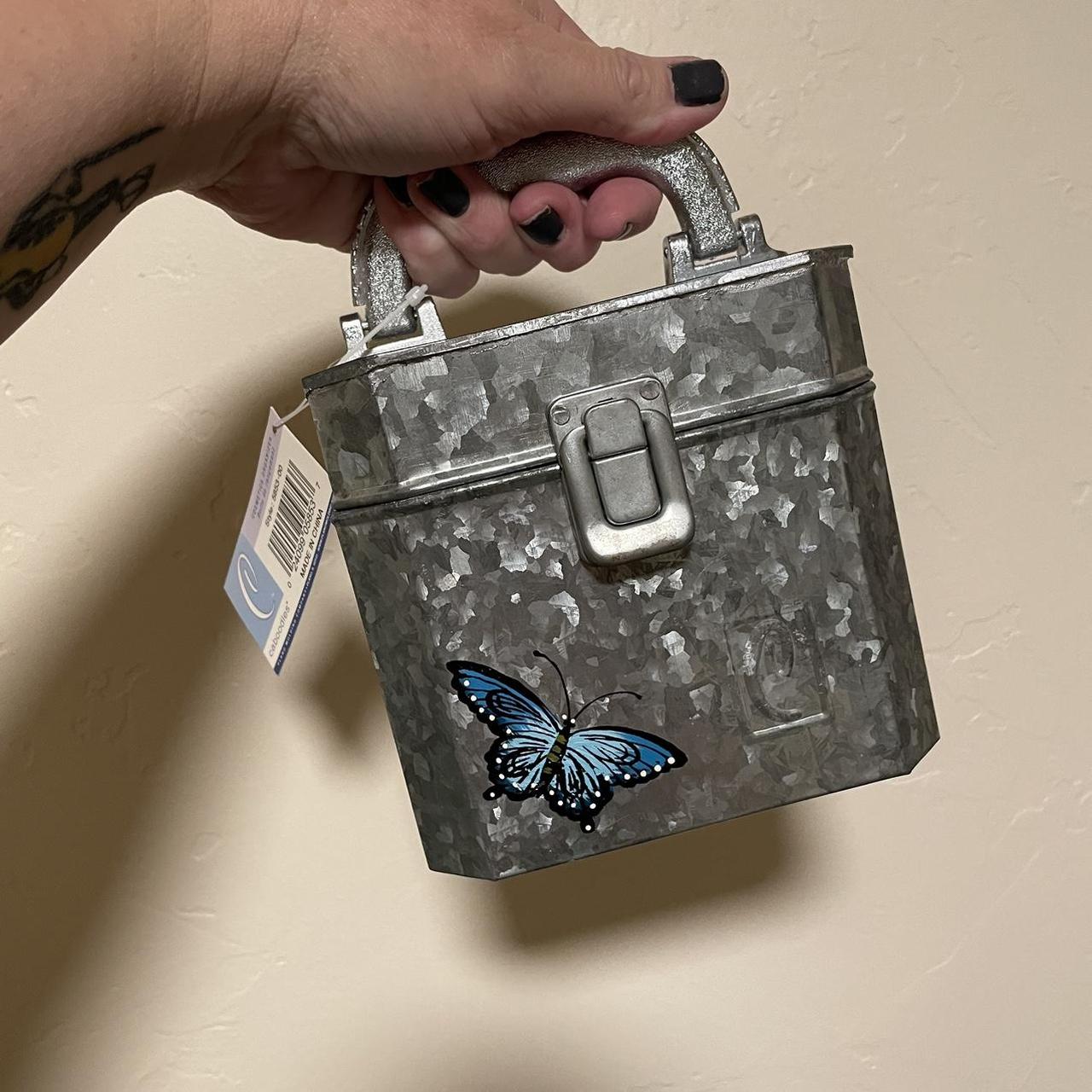 Y2K Metal Tin Butterfly 🦋 Box Purse or Makeup - Depop