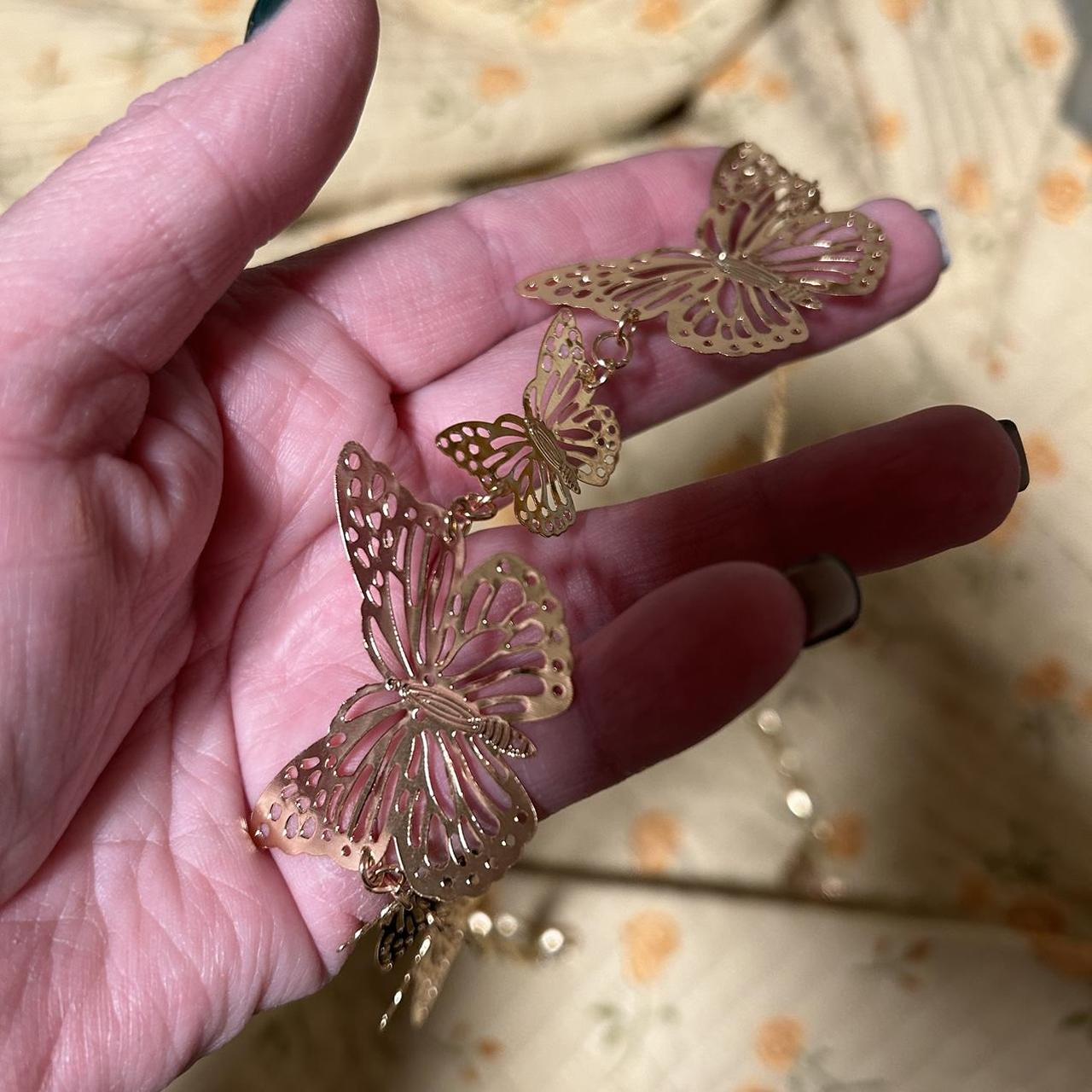 Y2K Butterfly Belt Gold Toned Chain Belt 38” end to | Depop