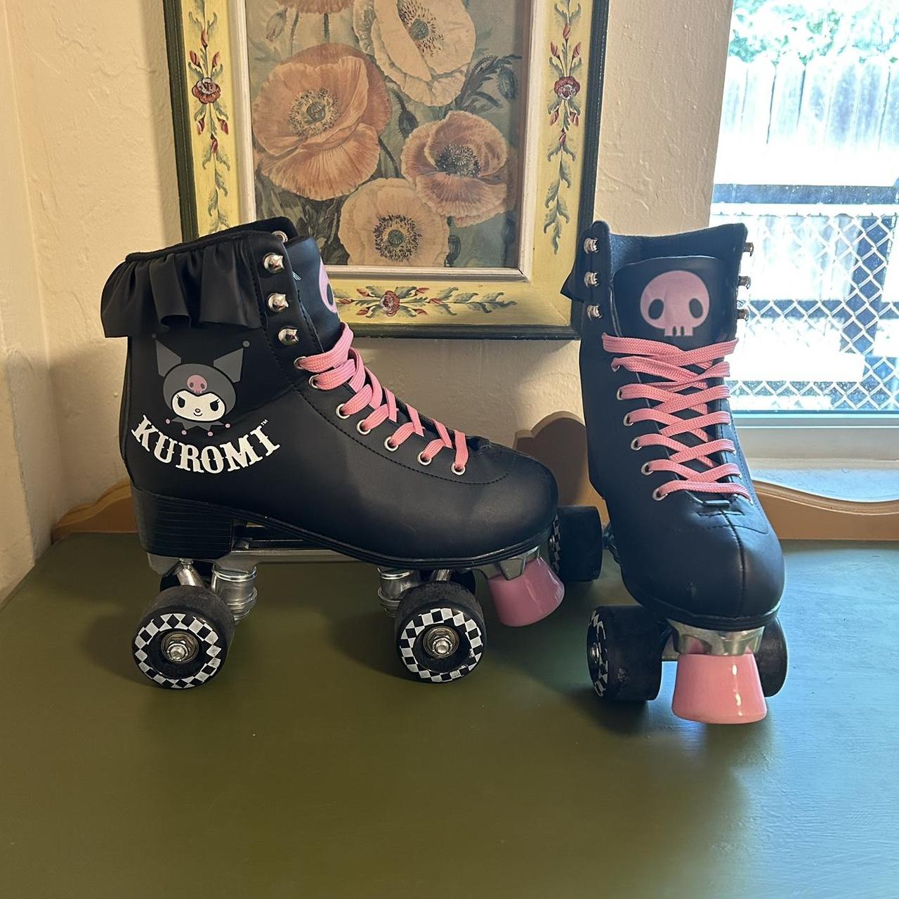 Kuromi Dolls Kill Roller Skates Size 6, but fit my... Depop