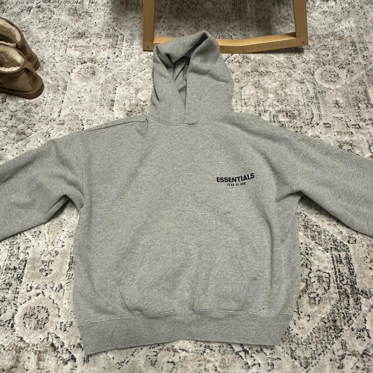 gray essentials hoodie - Depop