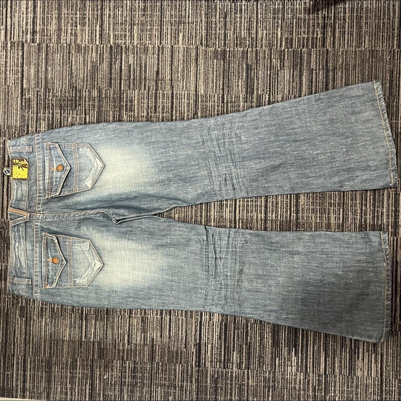 y2k 90s vintage low waist denim jeans, medium / dark... - Depop