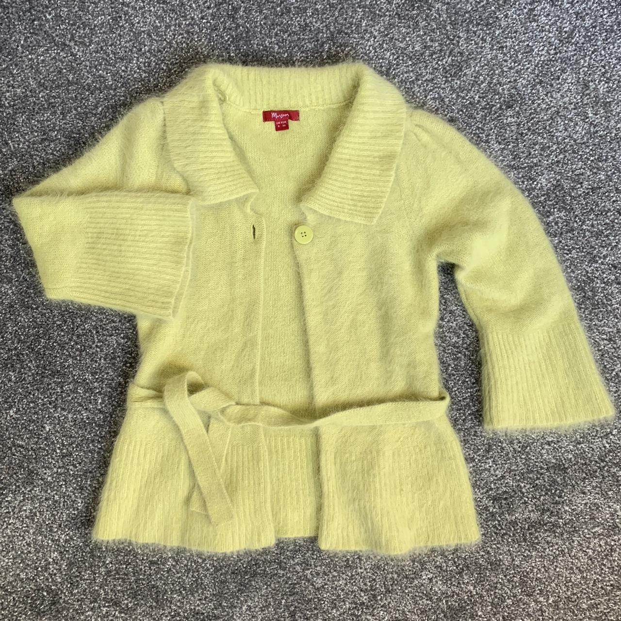 Y2K Monsoon Angora Cardigan Amazing lime green