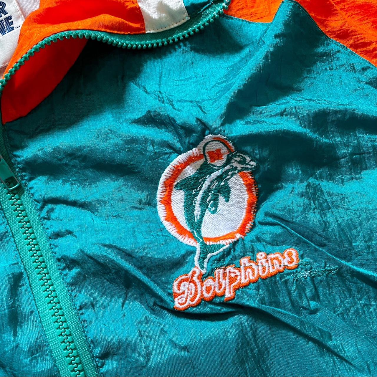 Vintage 90s Green Starter X NFL Miami Dolphins Hooded Jacket - Large Nylon–  Domno Vintage