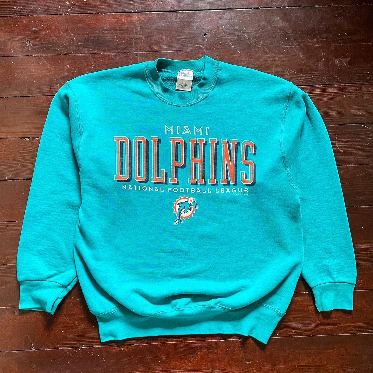 Vintage Miami Dolphins Sweatshirt 90s Pro Player... - Depop