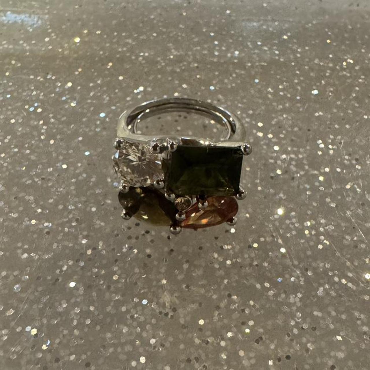 Women's Ring - Silver/Multi – Multicolored gemsto… - image 2