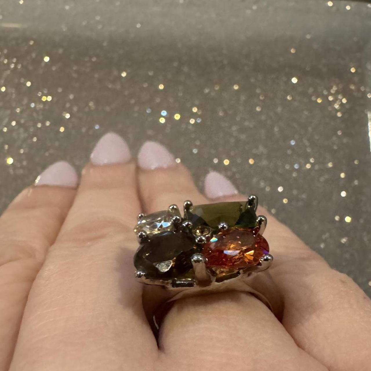 Women's Ring - Silver/Multi – Multicolored gemsto… - image 1