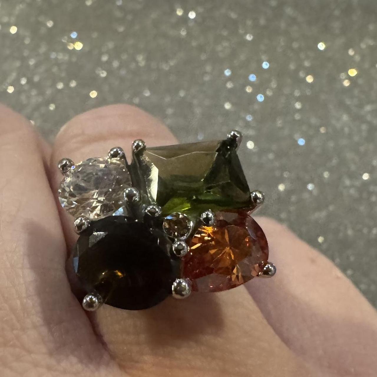 Women's Ring - Silver/Multi – Multicolored gemsto… - image 5