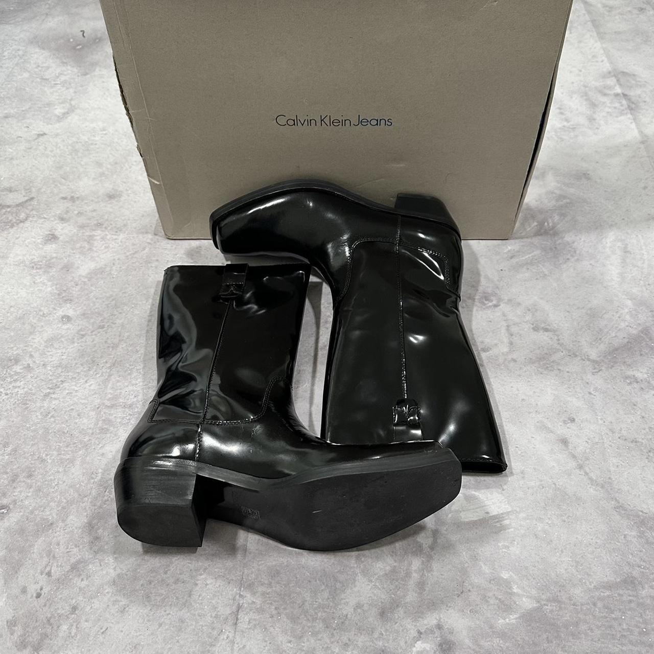 Calvin Klein Jeans Benedict Black Patent Leather. Depop