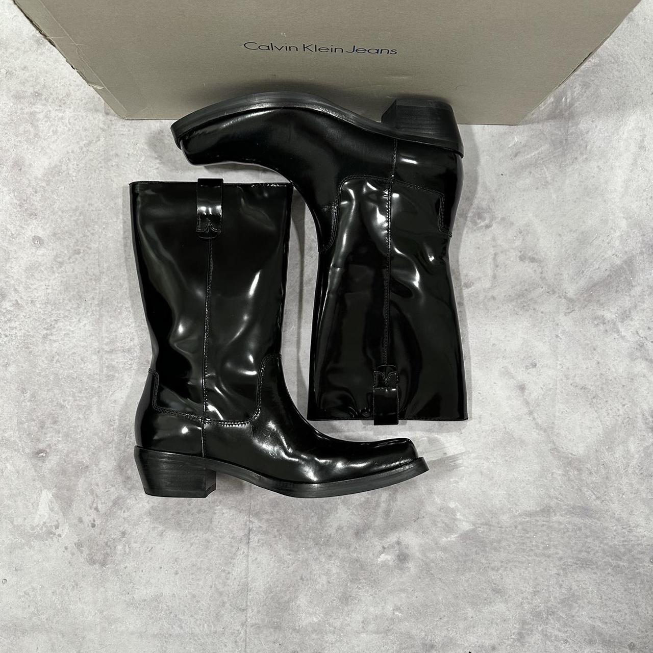 Calvin Klein Jeans Benedict Black Patent Leather. Depop