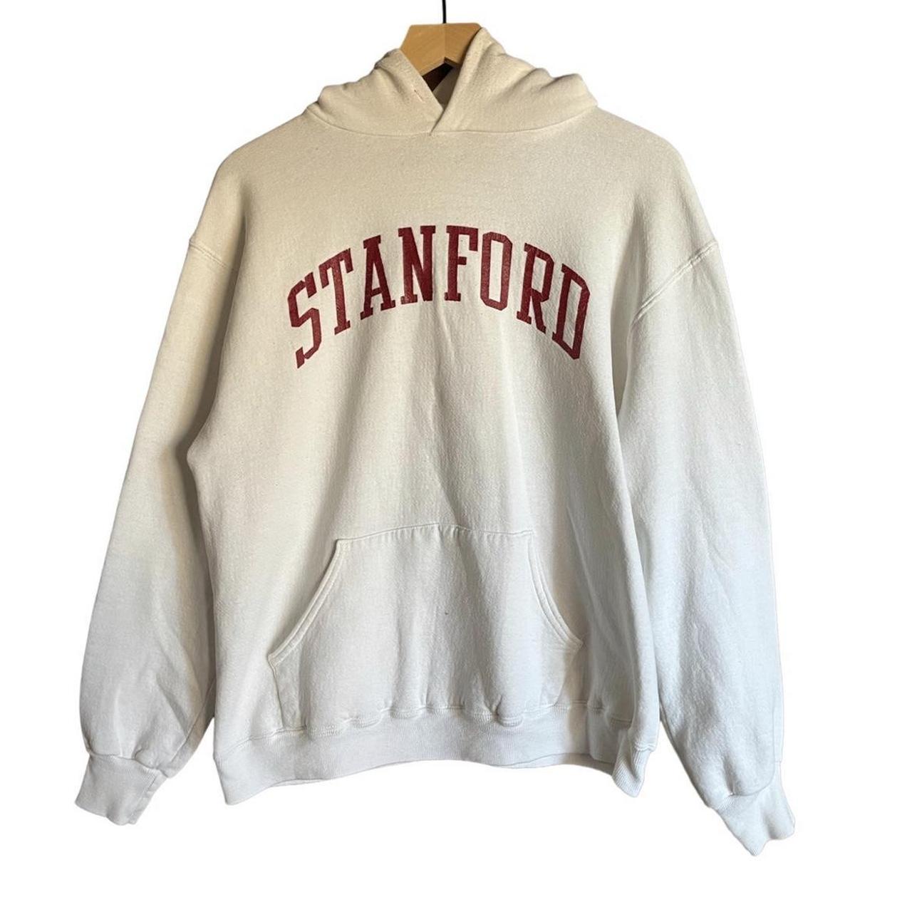 Vintage Unisex Stanford White Hoodie Fits Medium - Depop