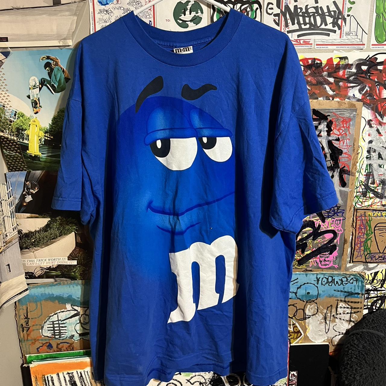 blue m&m t shirt