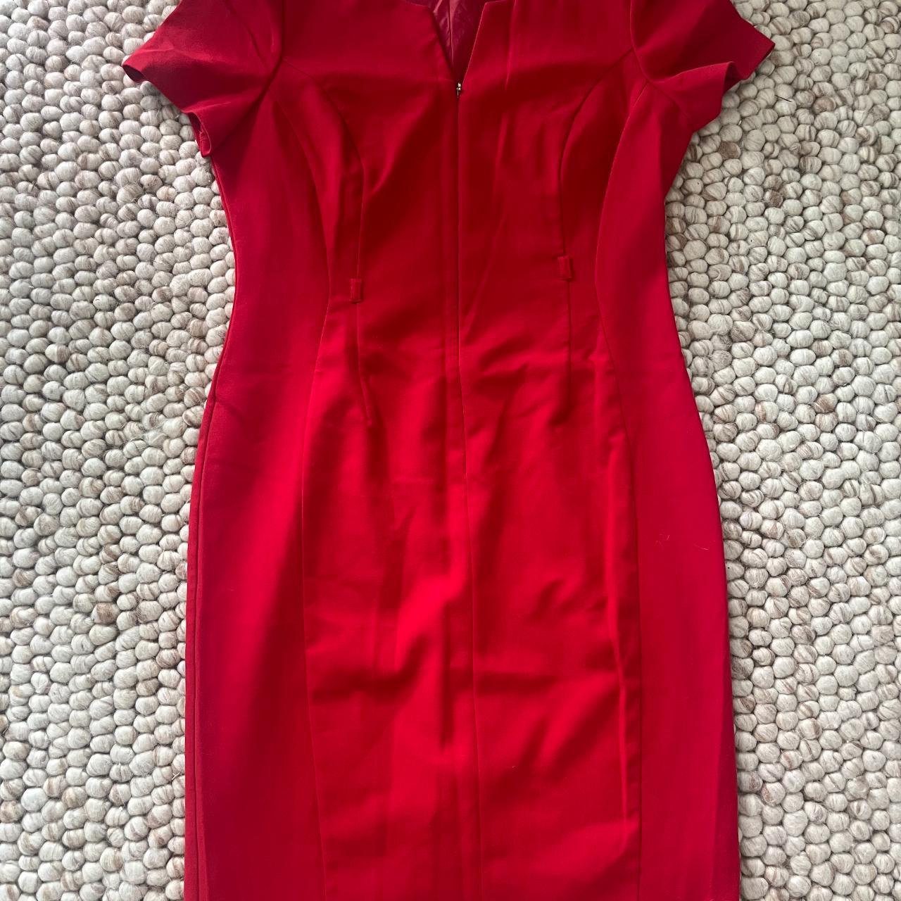 Marks & Spencer M&S Fitted Red Dress UK12 A fitted... - Depop