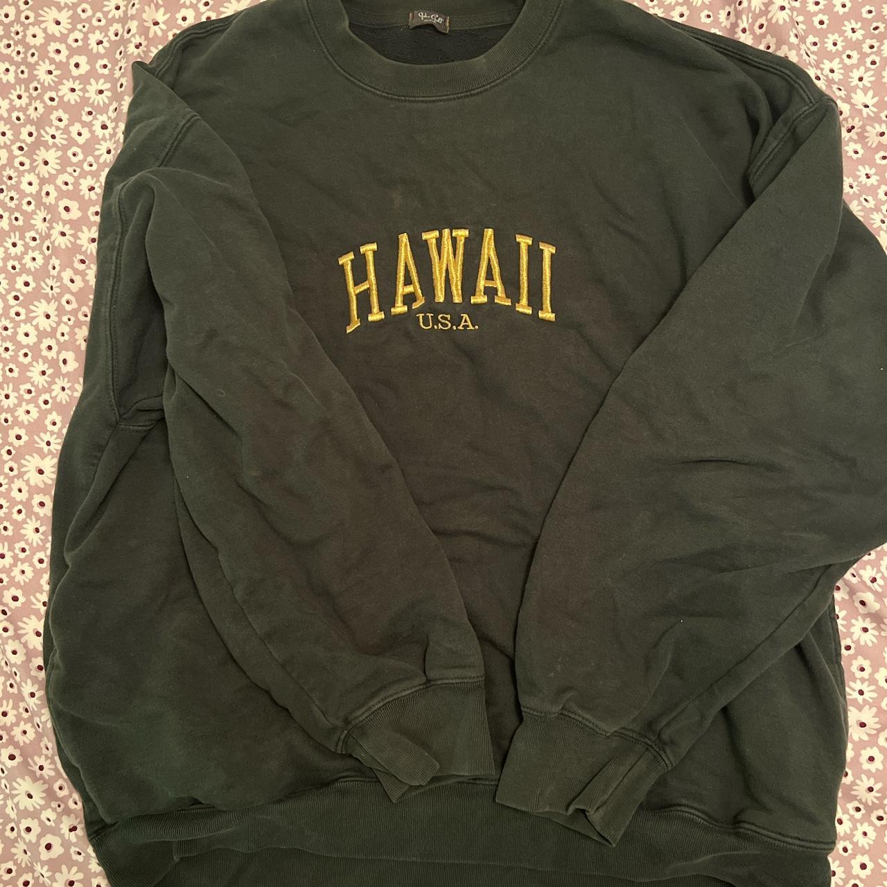 Brandy Melville Women's Green Sweatshirt Depop