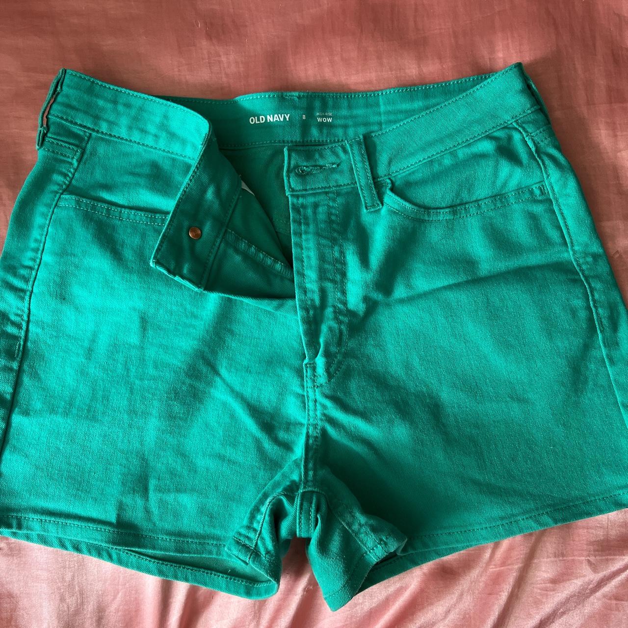 old navy green jean shorts! super cute and summery!... - Depop