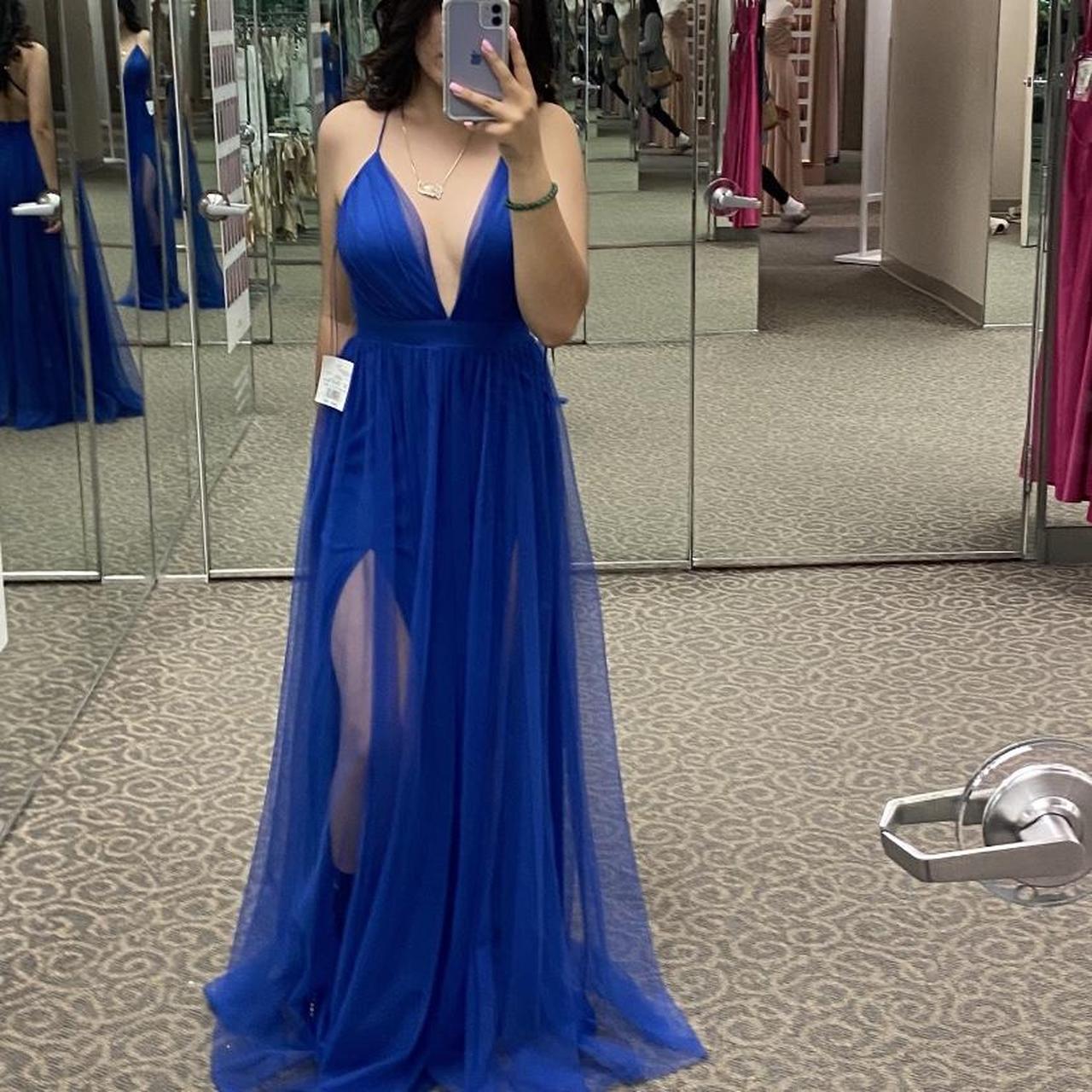 David's bridal royal hot sale blue prom dress