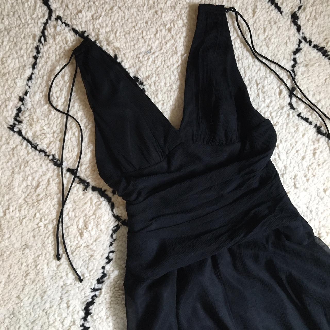 Gorgeous y2k black silk mini dress. Very cute fit -... - Depop