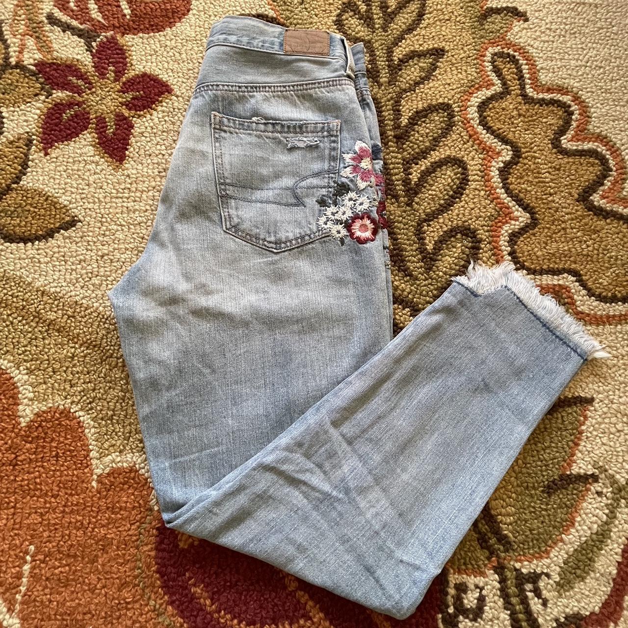 Flower Embroidered American Eagle Jeans super Depop