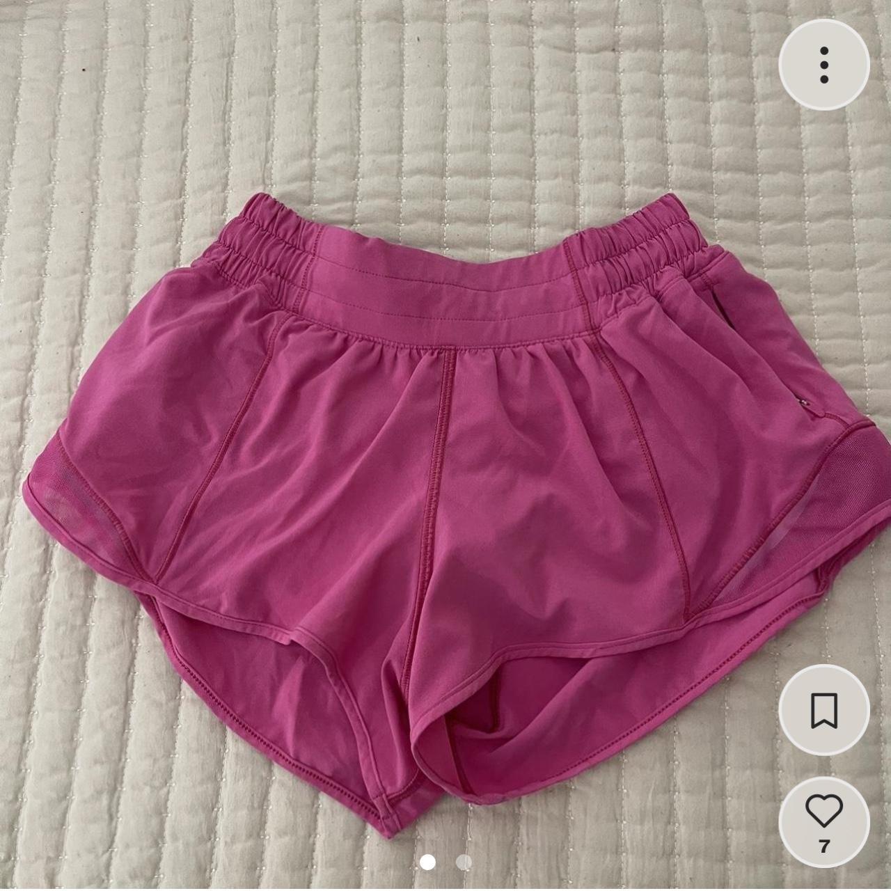Lululemon hotty hot 2.5 pink shorts, worn twice and - Depop