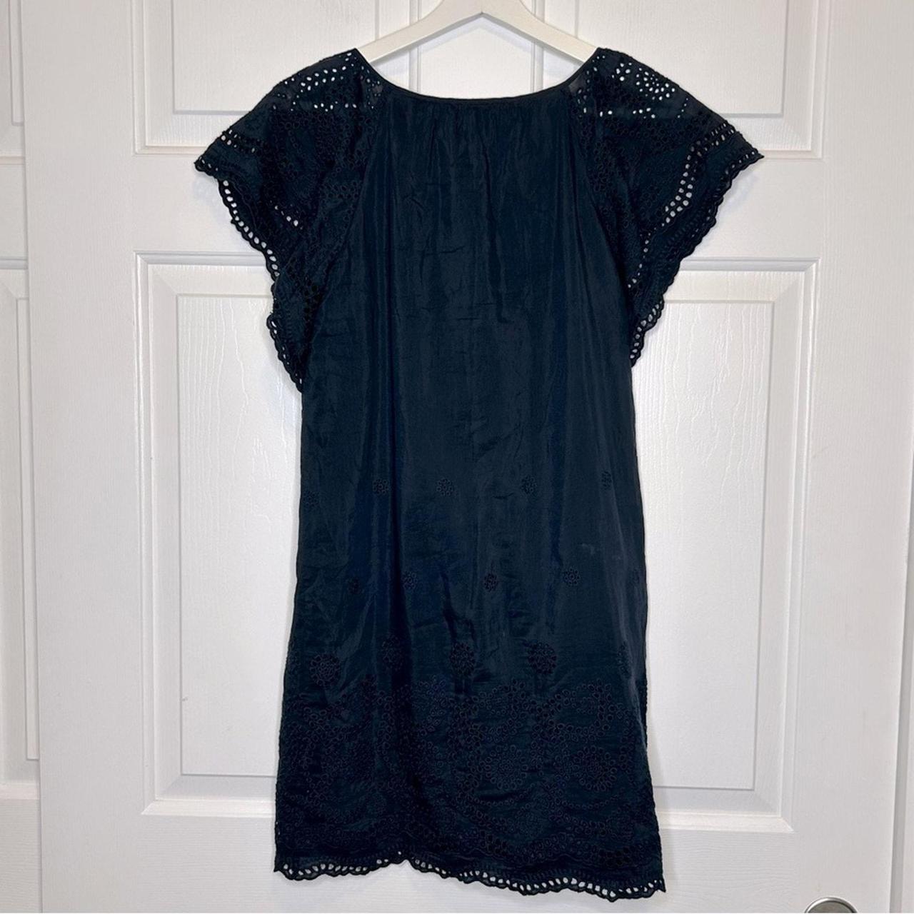 MADEWELL Embroidered outlets Eyelet Moontide Dress Silk-Blend Navy Blue size XXS