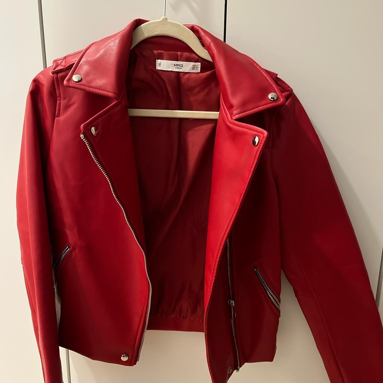 Red Mango Leather Jacket - Depop