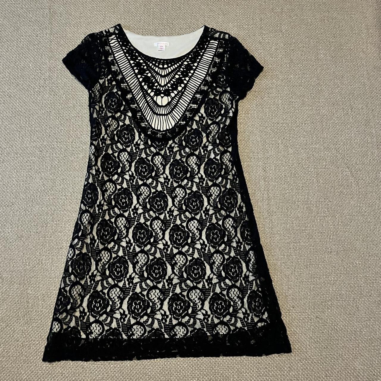 Xhilaration Women's Dress - Black - M – Xhilaration Dress Black Lace Overlay Cap Sleeve …
