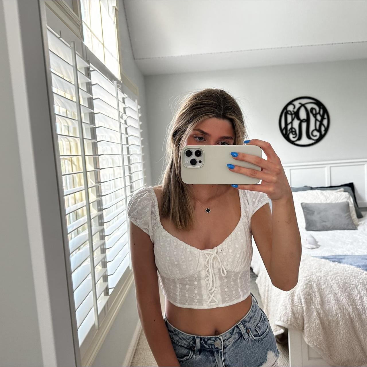 Aeropostale Women S White Crop Top Depop