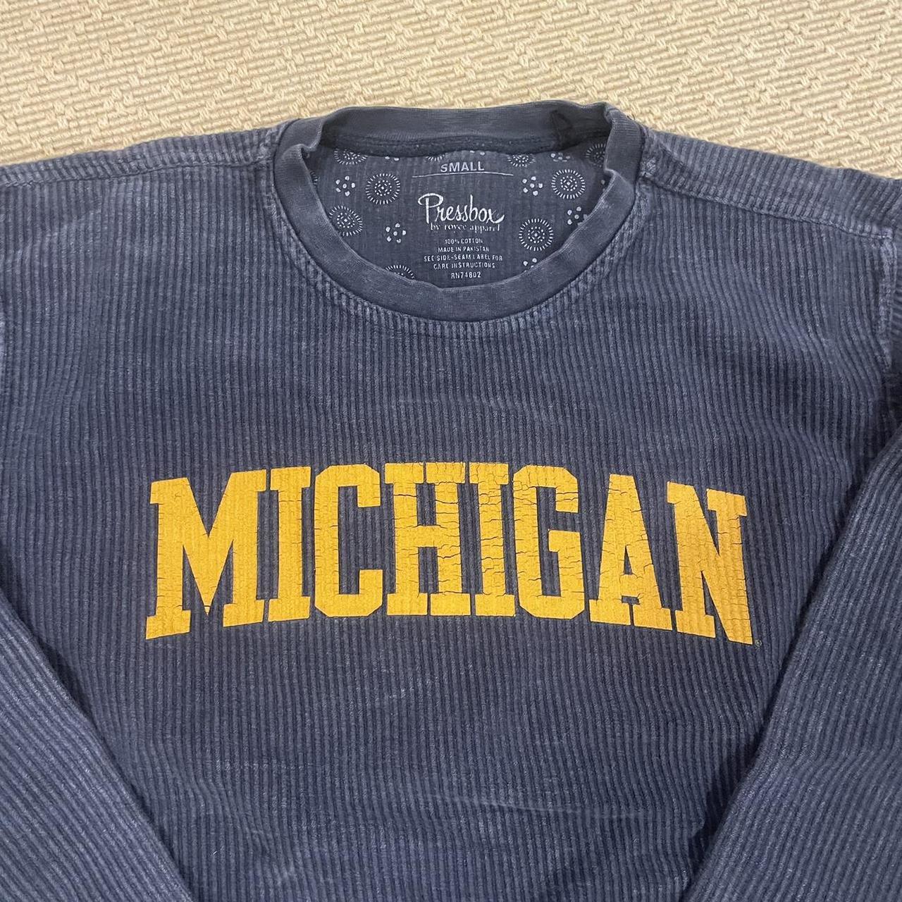 University of Michigan corduroy crewneck. Worn a few... - Depop