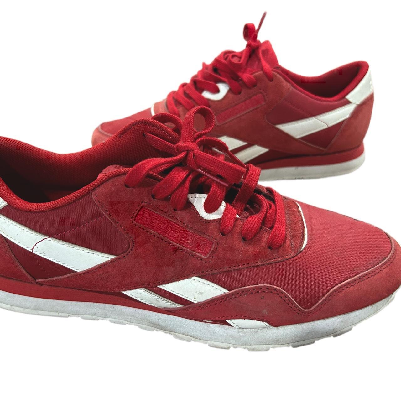 Mens red reebok trainers best sale