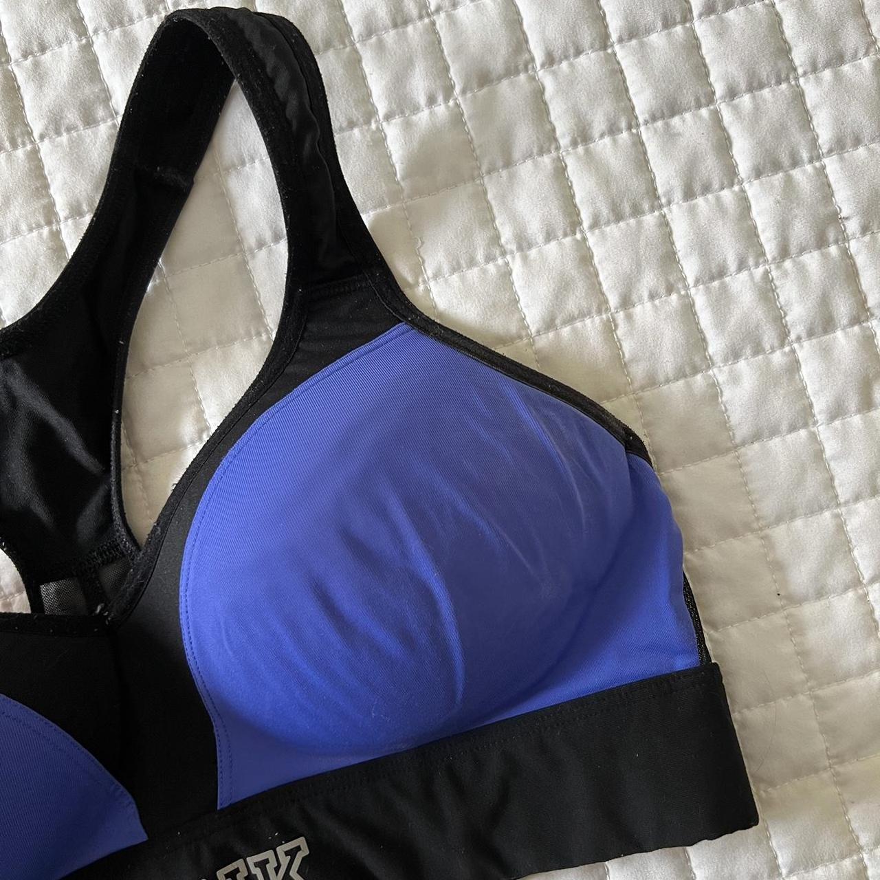 Victoria's Secret Women's Black and Blue Bra | Depop