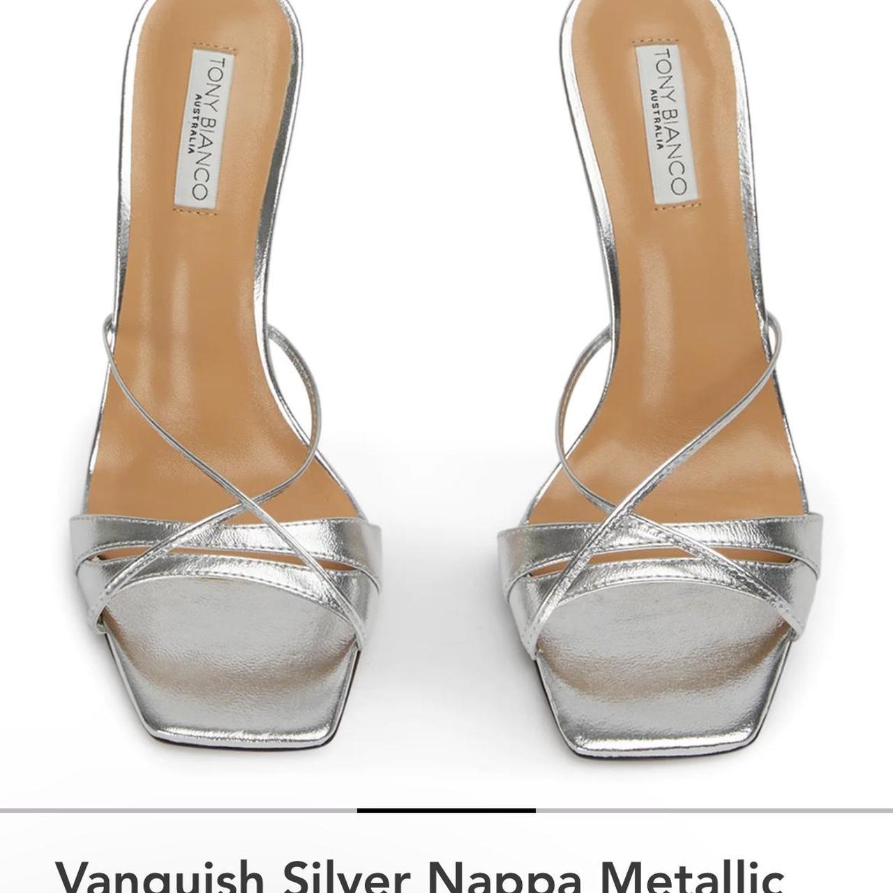 TONY BIANCO - Vanquish silver Napa metallic heels | Depop