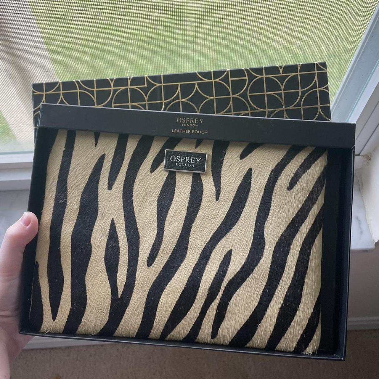 Osprey London Leather Zebra Print Pouch New With Depop