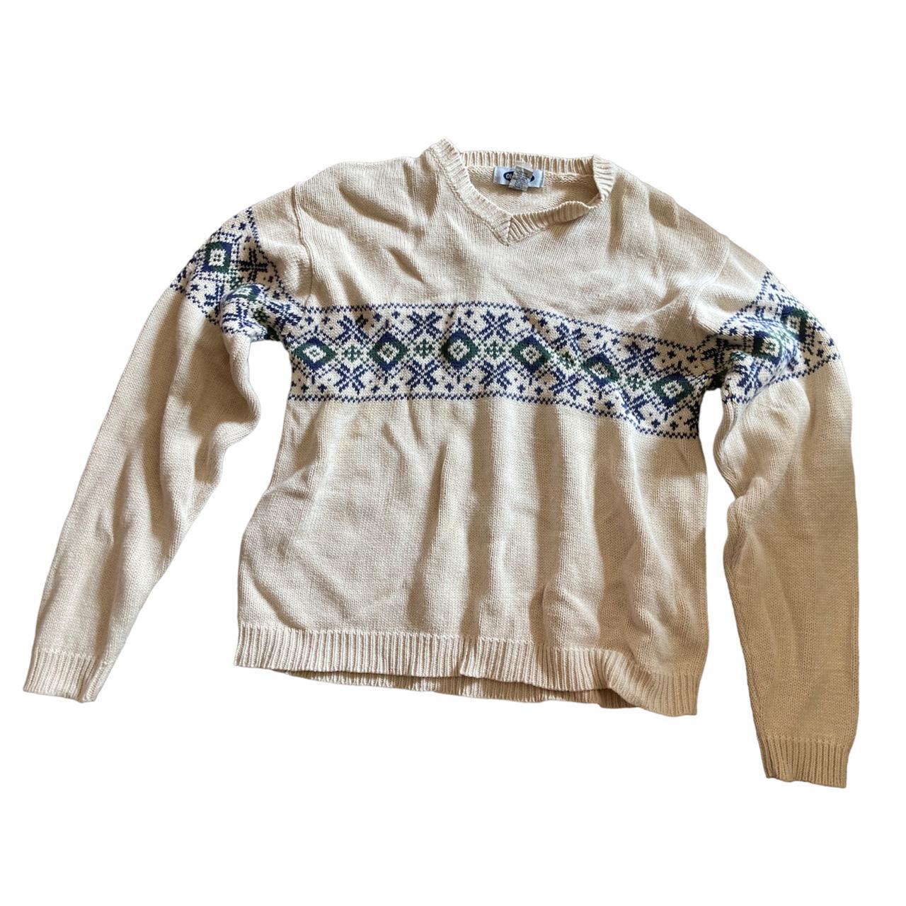 Vintage old navy knit sweater, cream white and... Depop