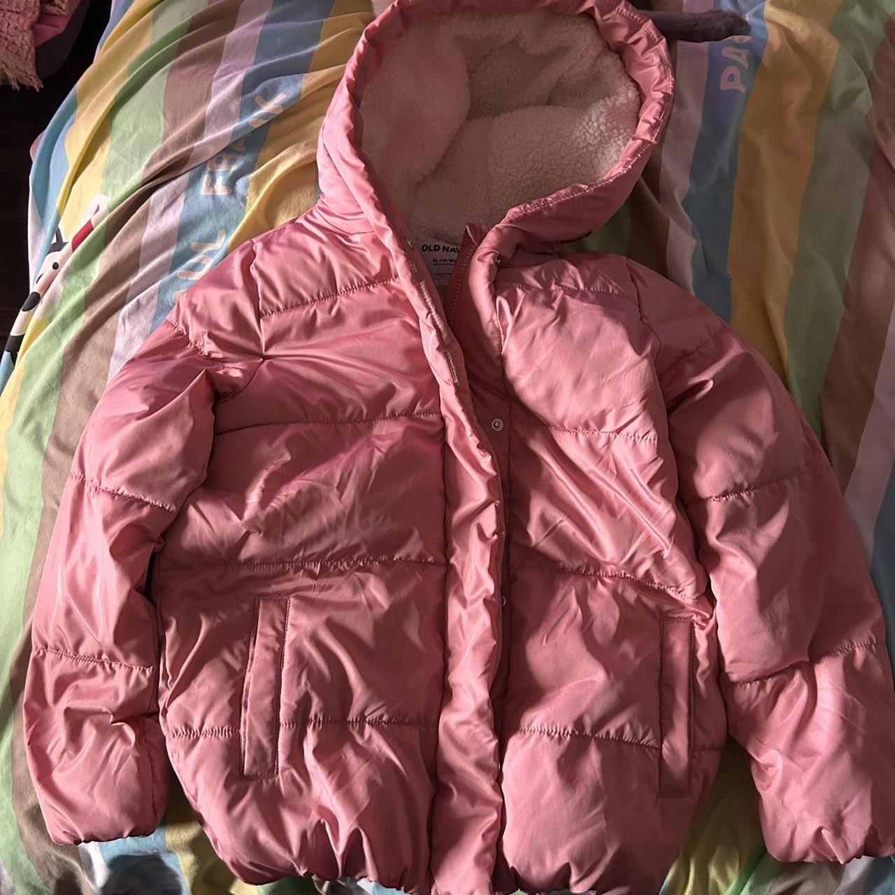 Old Navy Pink puffer jacket Kids size XL, Depop