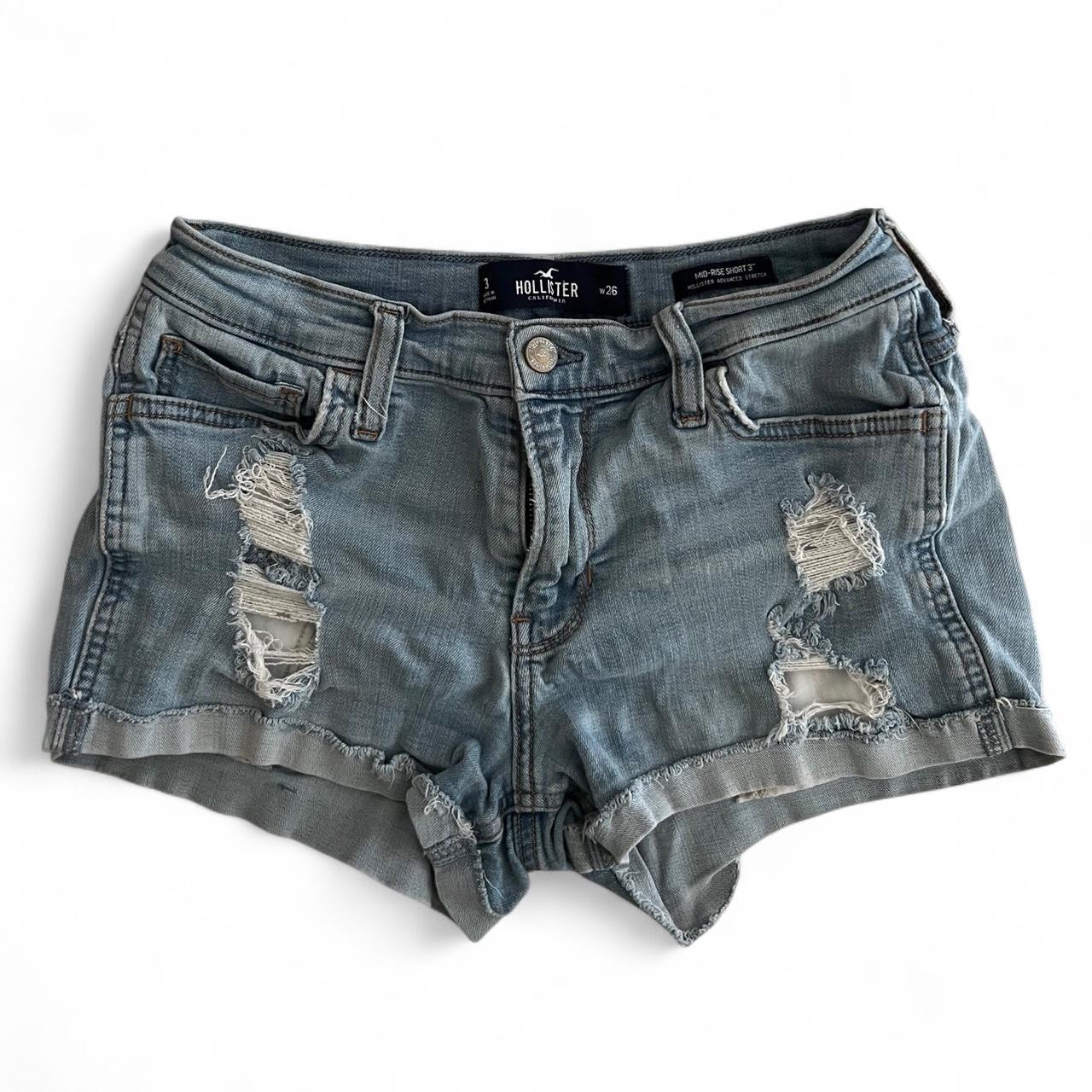 Hollister Women's Shorts Blue – Distressed denim shorts