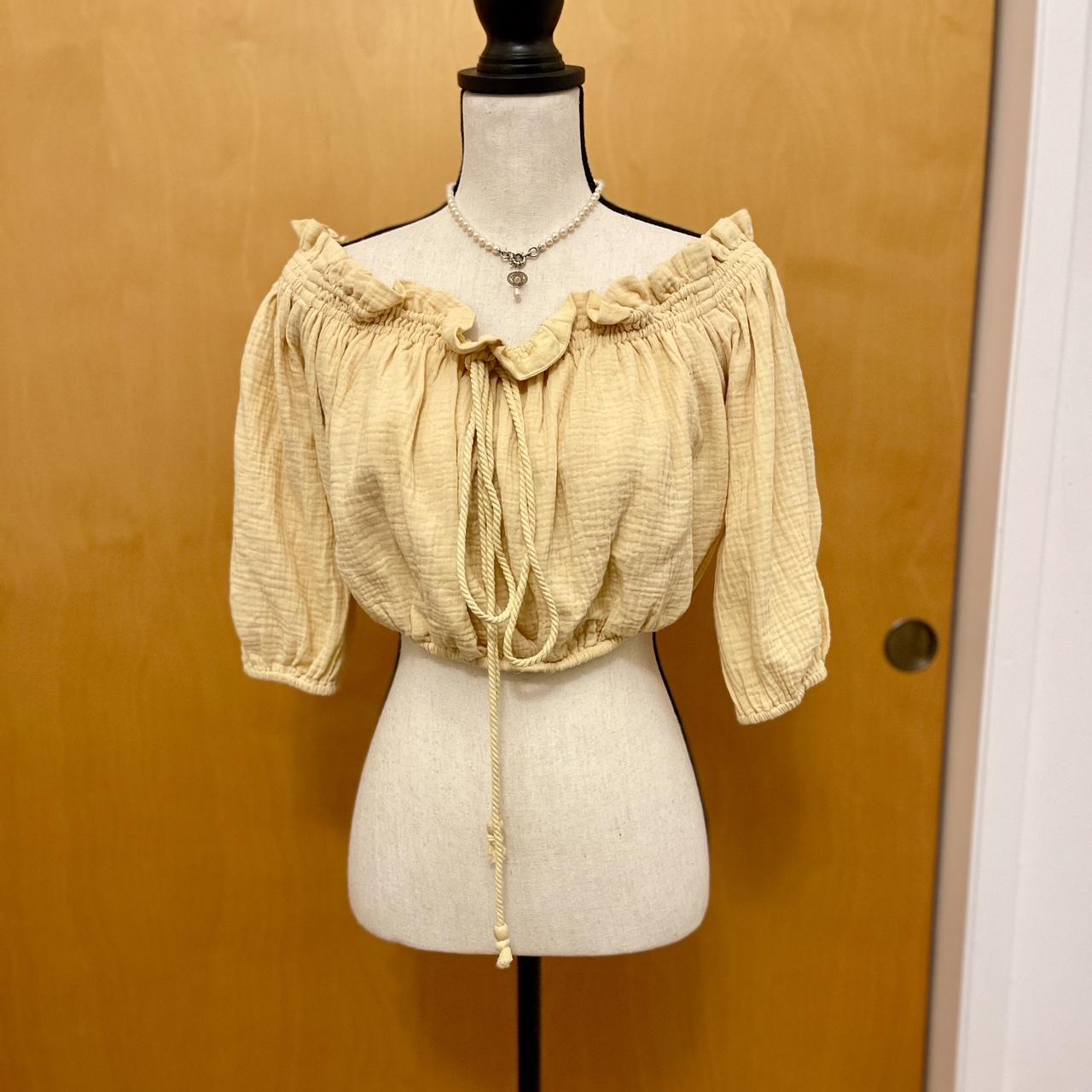 Together Women's Crop top - Cream/Yellow - M – By… - image 1